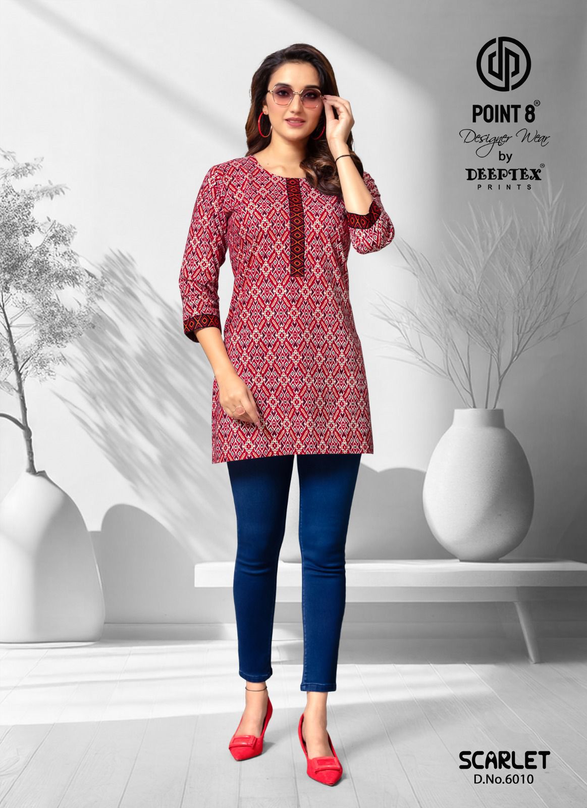 Scarlet Vol 6 By Deeptex Poplin Cotton Short Kurti Suppliers In India